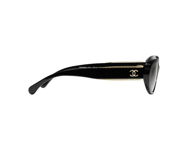 Chanel Chanel Oval Sunglasses In Black Frame With Black - view 3