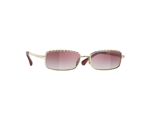 Chanel Chanel Rectangle Sunglasses Light Gold Pink - view 1