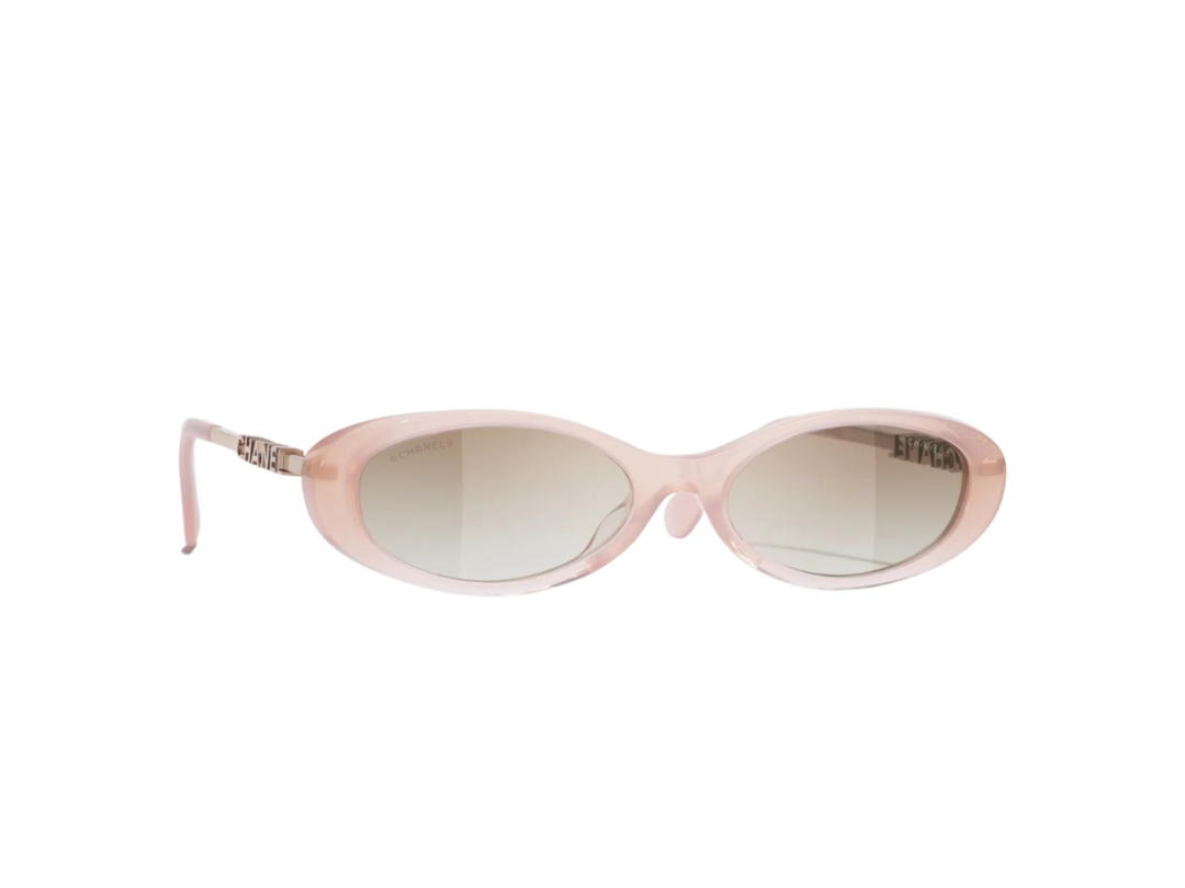Chanel Chanel Oval Sunglasses Pink Beige