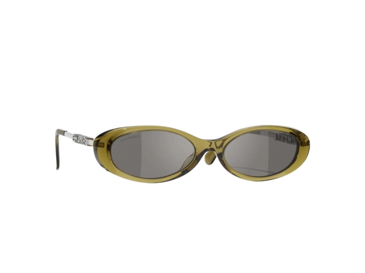 Chanel Chanel Oval Sunglasses Olive Brown