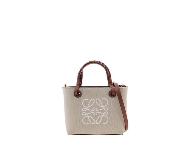 Loewe Loewe Mini Jacquard Anagram Tote Bag Ivory - view 1