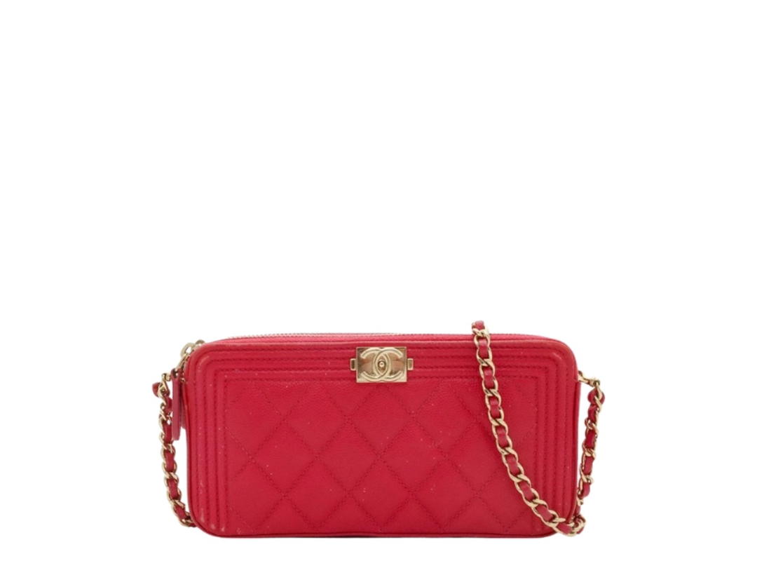 Chanel Chanel Boy Double Zip Woc Mini Red