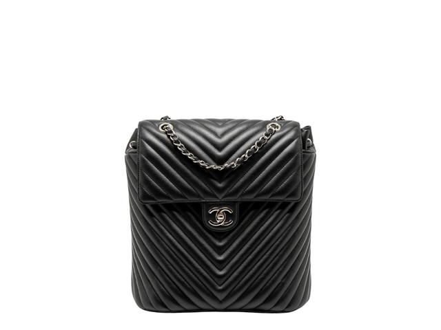 Chanel Chanel Urban Spirit Backpack Chevron Calfskin Black - view 1