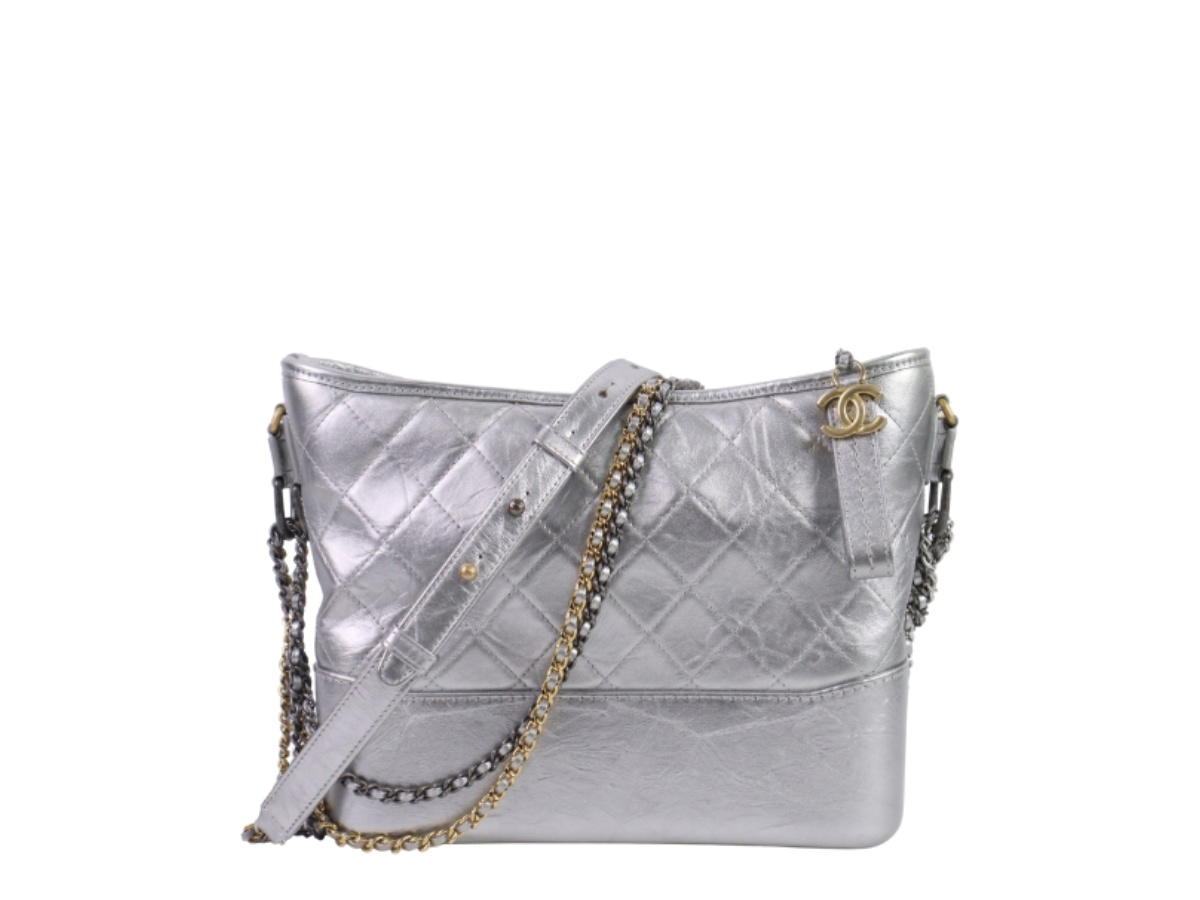 Chanel Chanel Gabrielle Medium Hobo Bag Silver Metallic