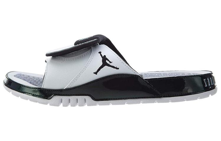 Jordan Jordan Hydro11 Rubber Sole Abrasion Resistant Slide Slippers Men's Black White