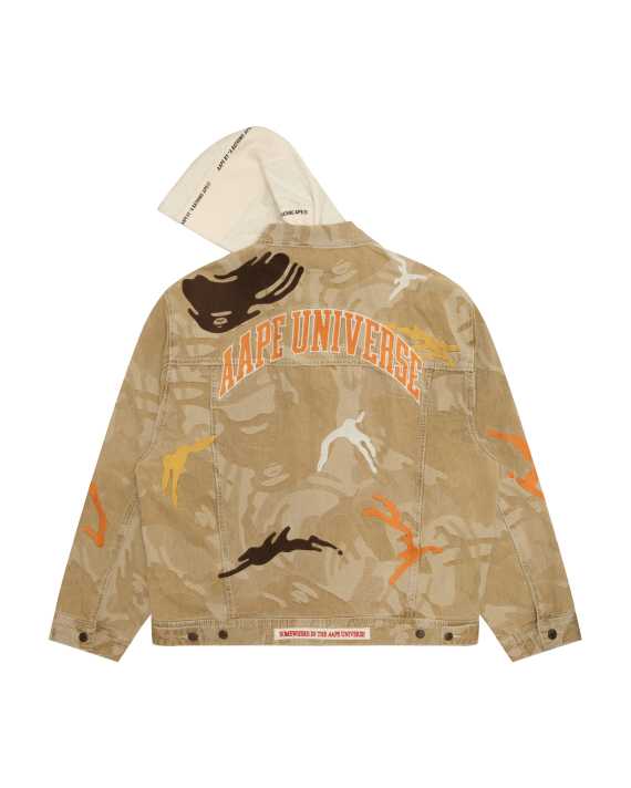 AAPE AAPE Moonface logo camo hooded denim jacket - view 2