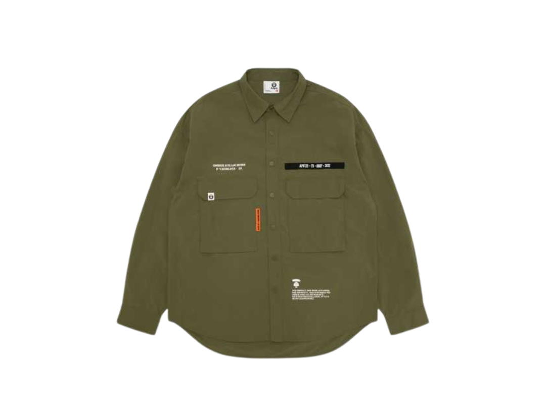 AAPE AAPE Moonface logo cargo long sleeve shirt