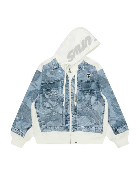 AAPE AAPE Moonface logo denim hoodie jacket - view 1