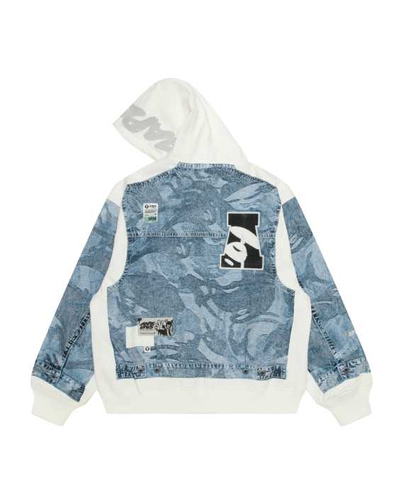 AAPE AAPE Moonface logo denim hoodie jacket - view 2