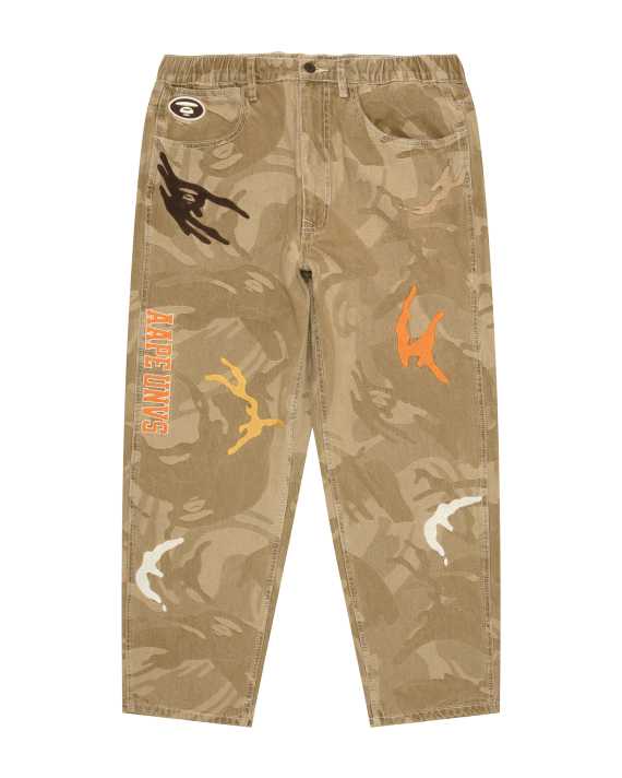 AAPE AAPEUNVS moonface logo camo jeans