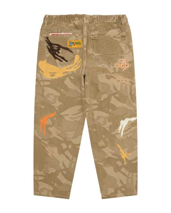 AAPE AAPEUNVS moonface logo camo jeans - view 2