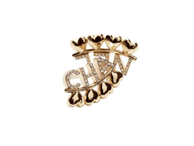 Chanel Chanel Stud Earrings In Gold Metal-Crystal Strass - view 3