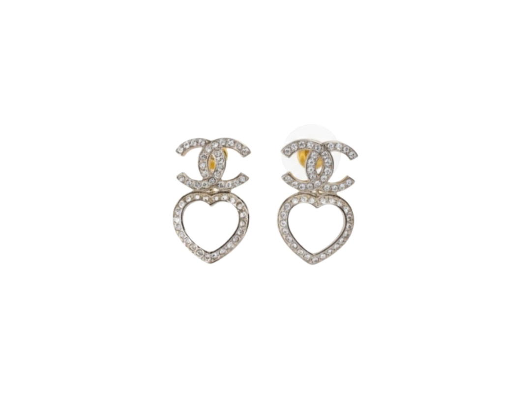 Chanel Chanel Coco Heart Earrings Champagne Gold