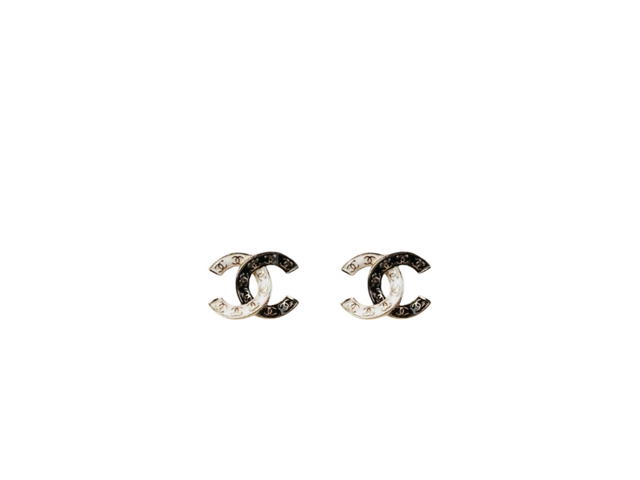 Chanel Chanel Stud Earrings In Metal Gold White and Black - view 1