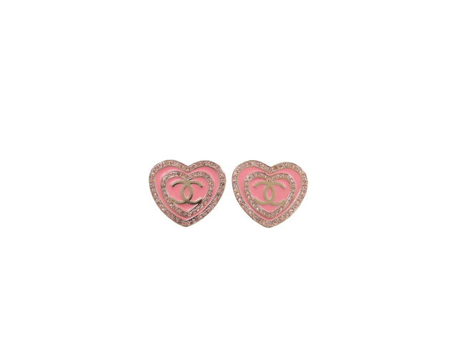 Chanel Chanel Heart Double C Earrings Pink - view 1