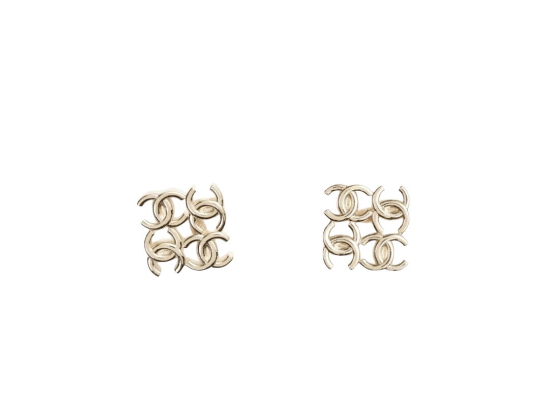 Chanel Chanel Coco Mark Metal Stud Earrings In Metal Gold
