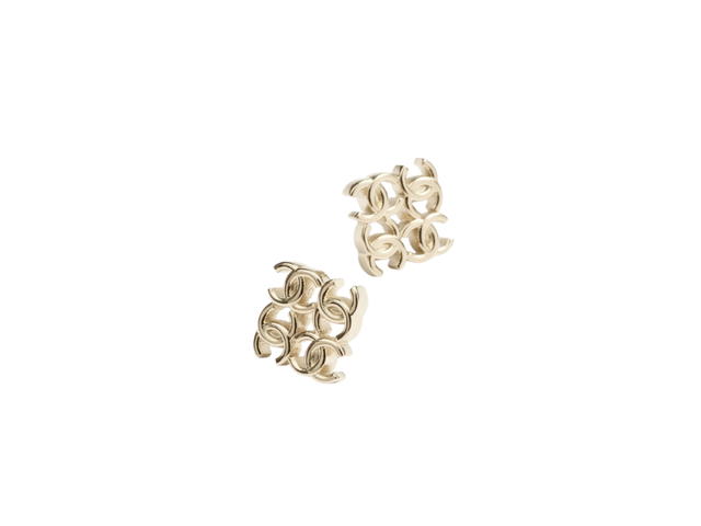 Chanel Chanel Coco Mark Metal Stud Earrings In Metal Gold - view 2
