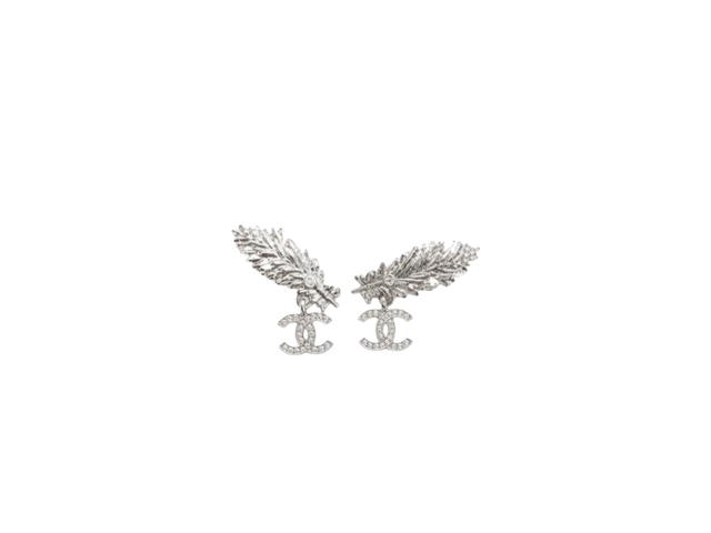Chanel Chanel Stud Earrings In Silver Metal With Strass Hardware Gold Crystal - view 1