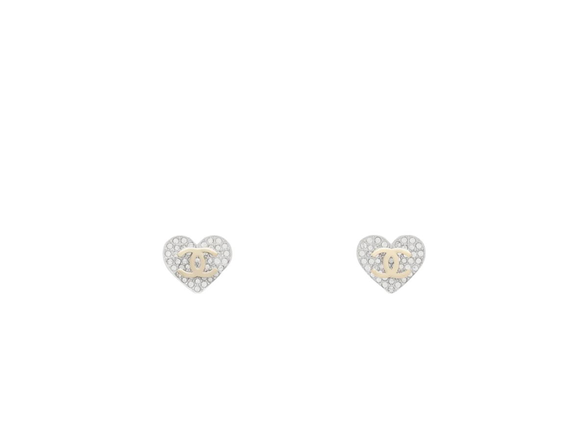 Chanel Chanel Coco Mark CC Mark Stud Heart Earrings Gold