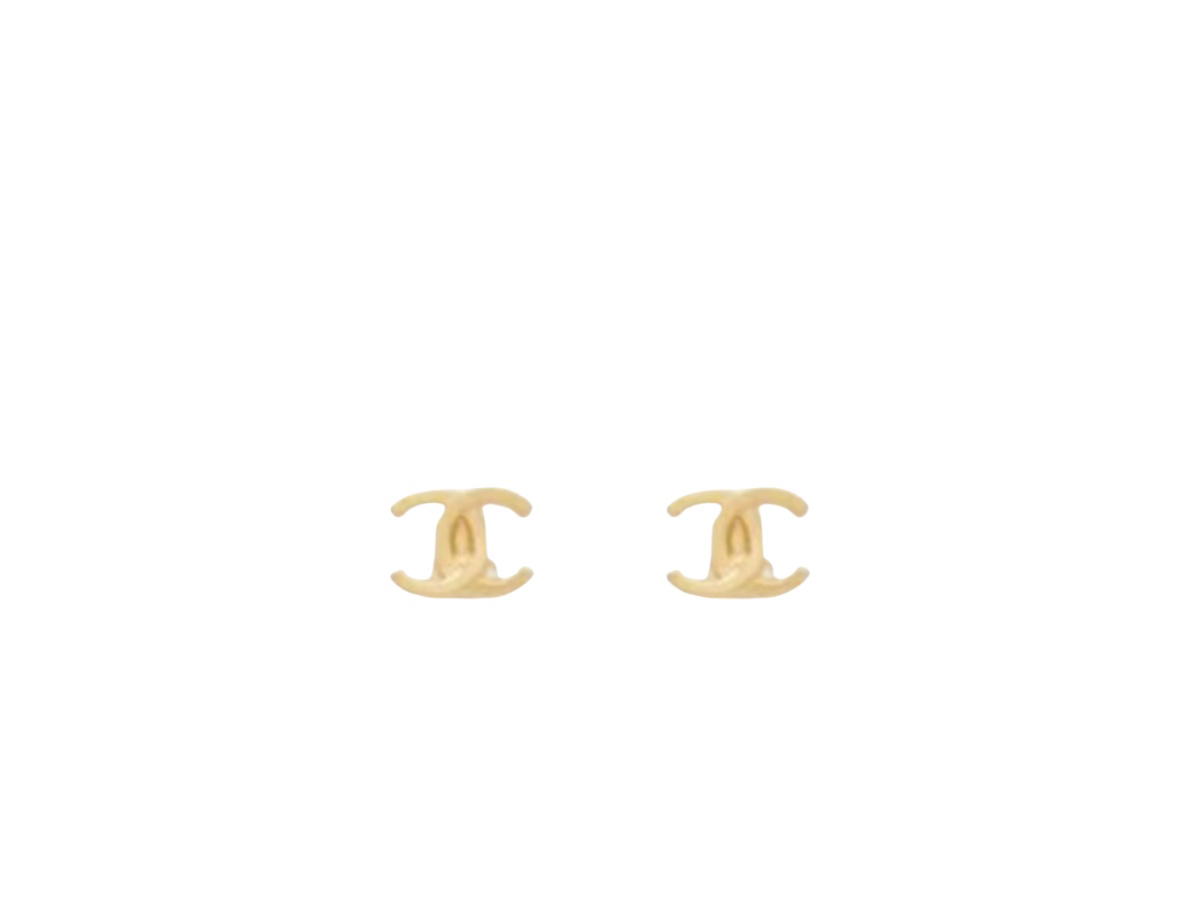 Chanel Chanel CC Logo 0.8 cm Classic Earrings Gold