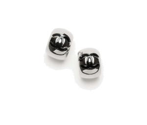 Buy Chanel Stud Earrings Silvery Black at Sasom – Authentic and Ready to Ship