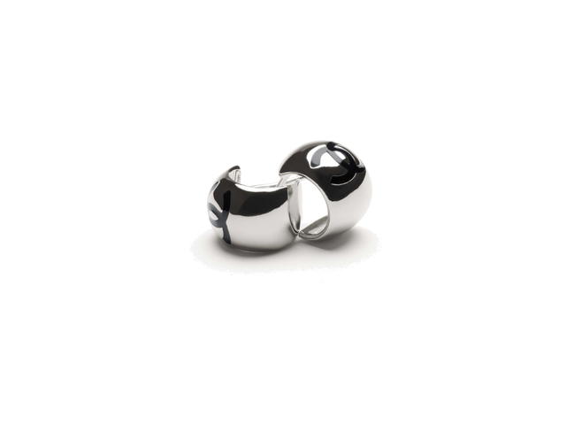 Chanel Chanel Stud Earrings Silvery Black - view 2
