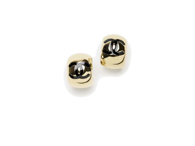 Chanel Chanel Stud Earrings Golden Black - view 1