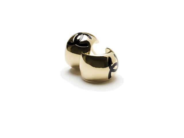 Chanel Chanel Stud Earrings Golden Black - view 2