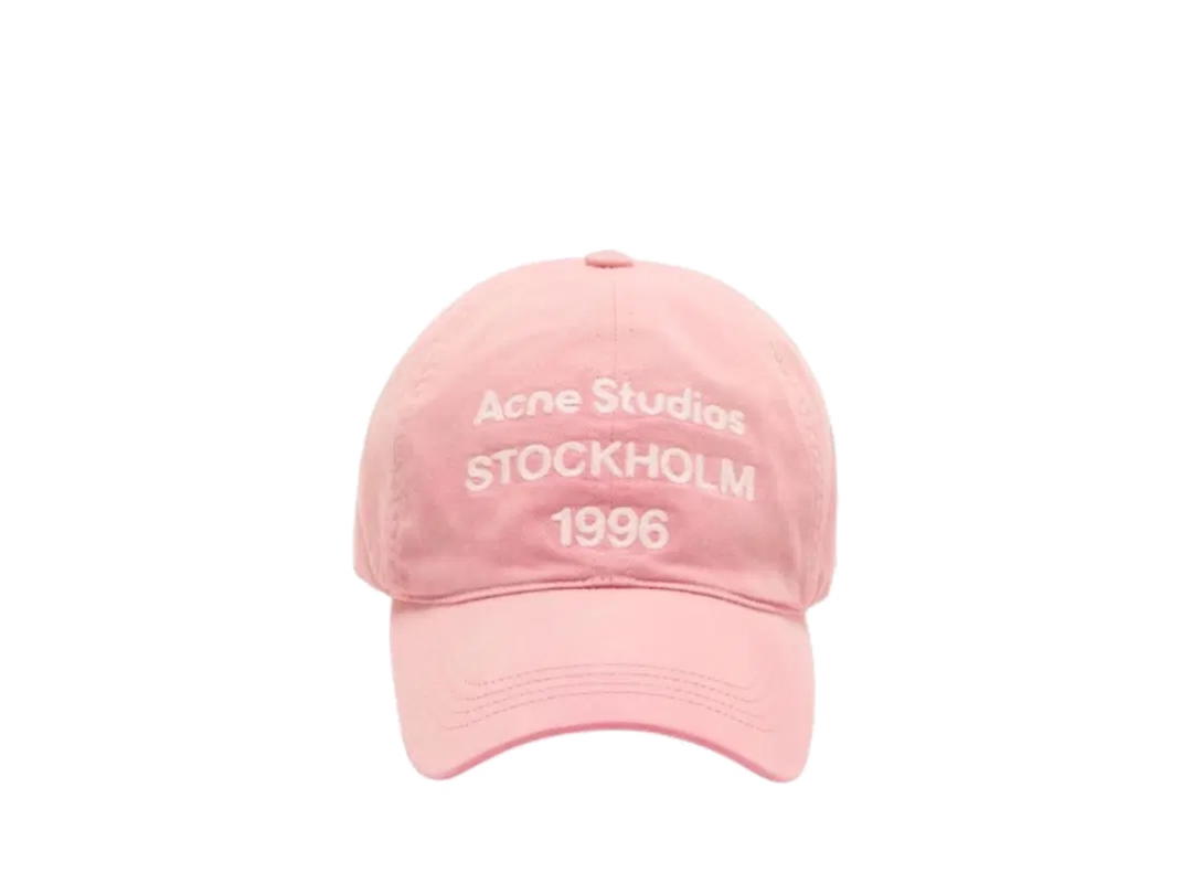 Acne Studios Acne Studios Washed Logo Baseball Cap Tango Pink