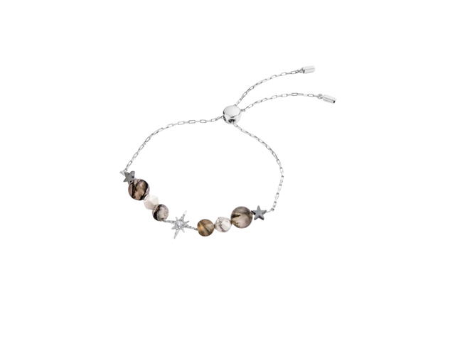 ACEMI Jewelry ￼A.CEMI Fortune Star White Zircon X Howlite/ Matted Black Bracelet (White gold) - view 1
