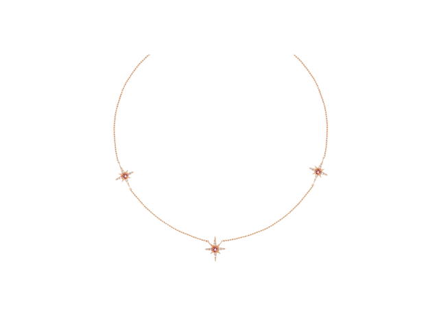 ACEMI Jewelry A.CEMI สร้อยคอเสริมดวงความรัก พลอยแท้สีชมพู Pink Tourmaline 8 Triple Star Necklace รักสมหวังดั่งปรารถนา - view 1