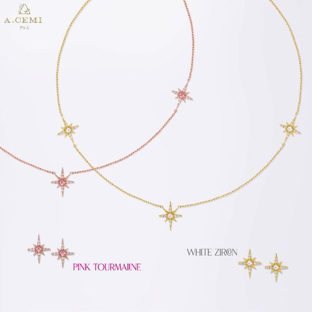 ACEMI Jewelry A.CEMI สร้อยคอเสริมดวงความรัก พลอยแท้สีชมพู Pink Tourmaline 8 Triple Star Necklace รักสมหวังดั่งปรารถนา - view 6
