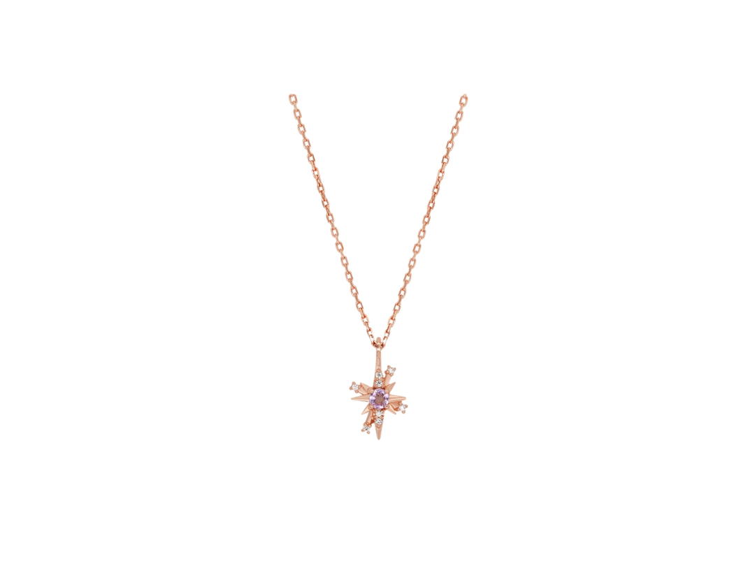 ACEMI Jewelry A.CEMI สร้อยคอเสริมดวง อะเมทิสต์ Amethyst 12 Fortune Star Necklace ปกป้อง คุ้มครอง