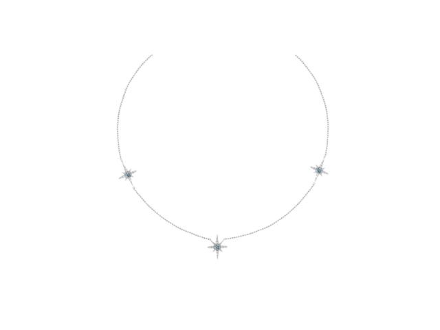 ACEMI Jewelry A.CEMI สร้อยคอเสริมดวง พลอยแท้ Blue Topaz 8 Triple Star Necklace มอบความสำเร็จ ความรัก - view 1