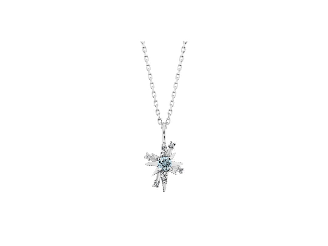 ACEMI Jewelry A.CEMI Blue Topaz 12 Fortune Star Necklace