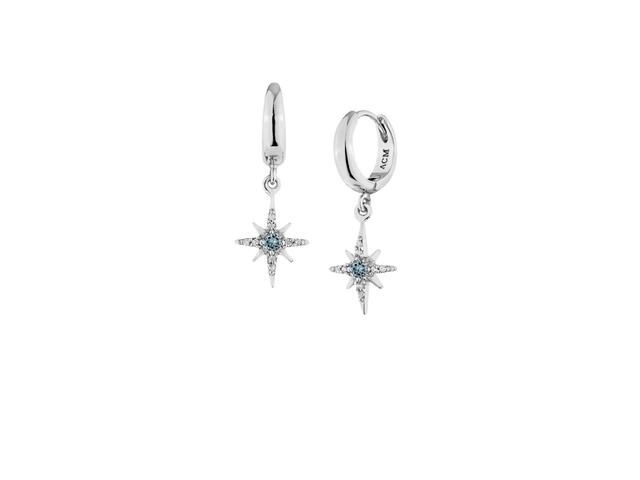 ACEMI Jewelry A.CEMI Blue Topaz 8 Fortune Star Hoop - view 1