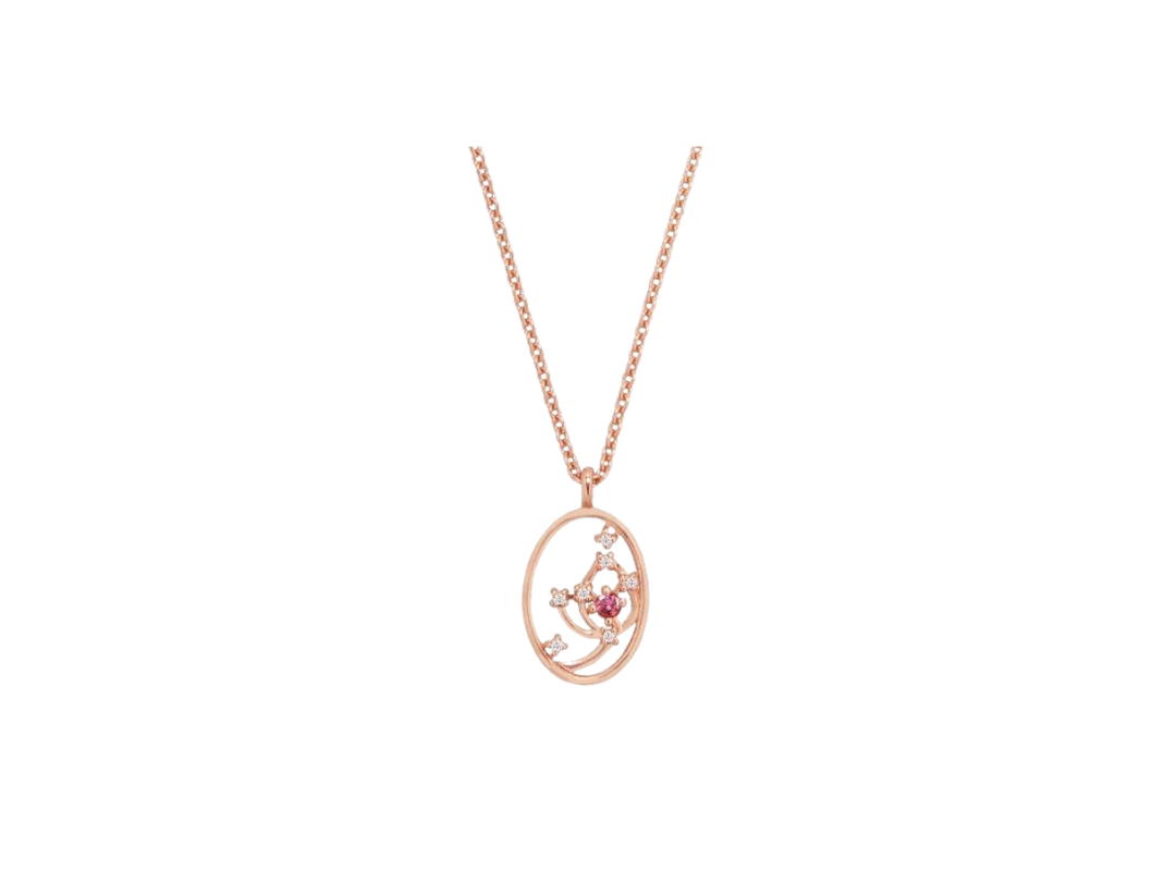 ACEMI Jewelry A.CEMI Celestial Lakshmi Necklace สร้อยคอมหาเทพ พระแม่ลักษมี พลอยพิงค์ทัวร์มาลีน พลอยเพทายขาว เงินแท้ชุบทองแท้ 18K