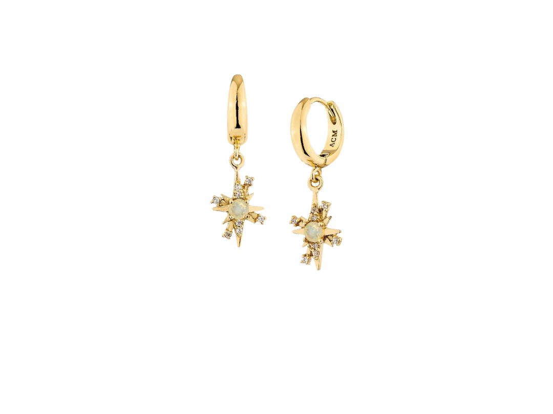 ACEMI Jewelry A.CEMI Opal 12 Fortune Star Hoop