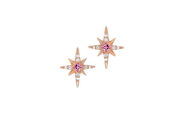 ACEMI Jewelry A.CEMI Pink Tourmaline Fortune 8 Star Earring - view 1