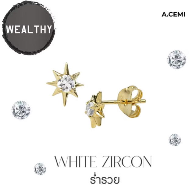 ACEMI Jewelry A.CEMI Teeny White Zircon Star Earring - view 2