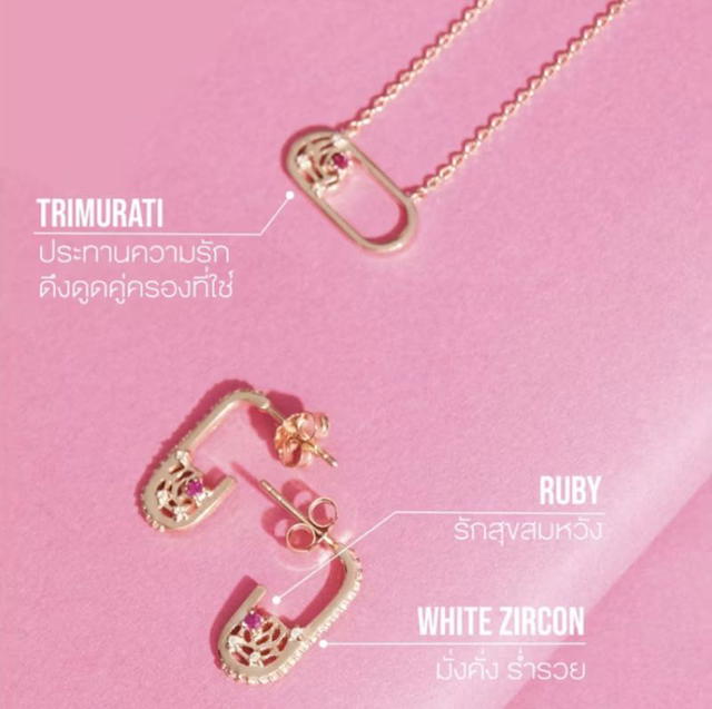ACEMI Jewelry A.CEMI Trimurati Universe Galaxy Necklace via สร้อยคอมหาเทพ พระตรีมูรติ พลอยทับทิม เงินแท้ชุบทอง - view 6