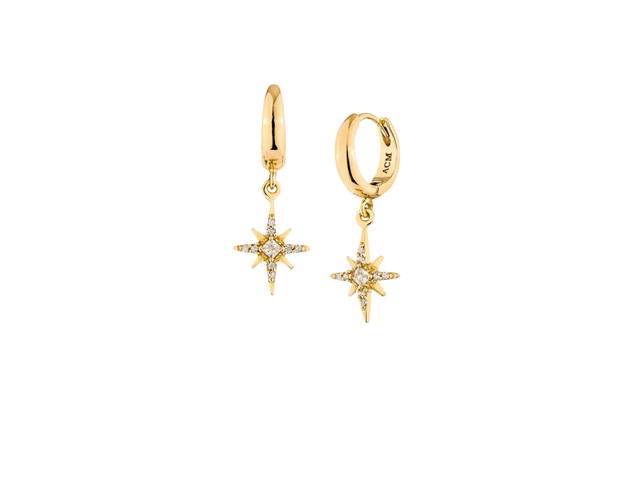 ACEMI Jewelry A.CEMI White Zircon 8 Fortune Star Hoop - view 1