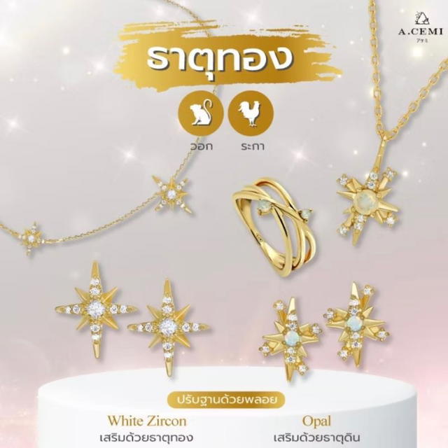ACEMI Jewelry A.CEMI White Zircon Fortune 8 Star Earring - view 7