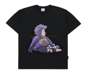 Buy Acmé De La Vie Baby Face Purple Dinosaur Short Sleeve T-Shirt Black at Sasom – Authentic and Ready to Ship