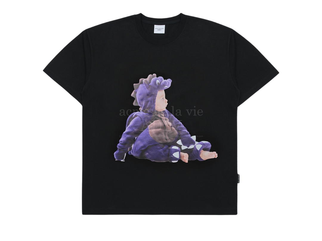 acmé de la vie Acmé De La Vie Baby Face Purple Dinosaur Short Sleeve T-Shirt Black