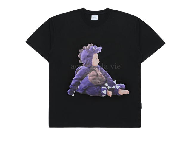acmé de la vie Acmé De La Vie Baby Face Purple Dinosaur Short Sleeve T-Shirt Black - view 1