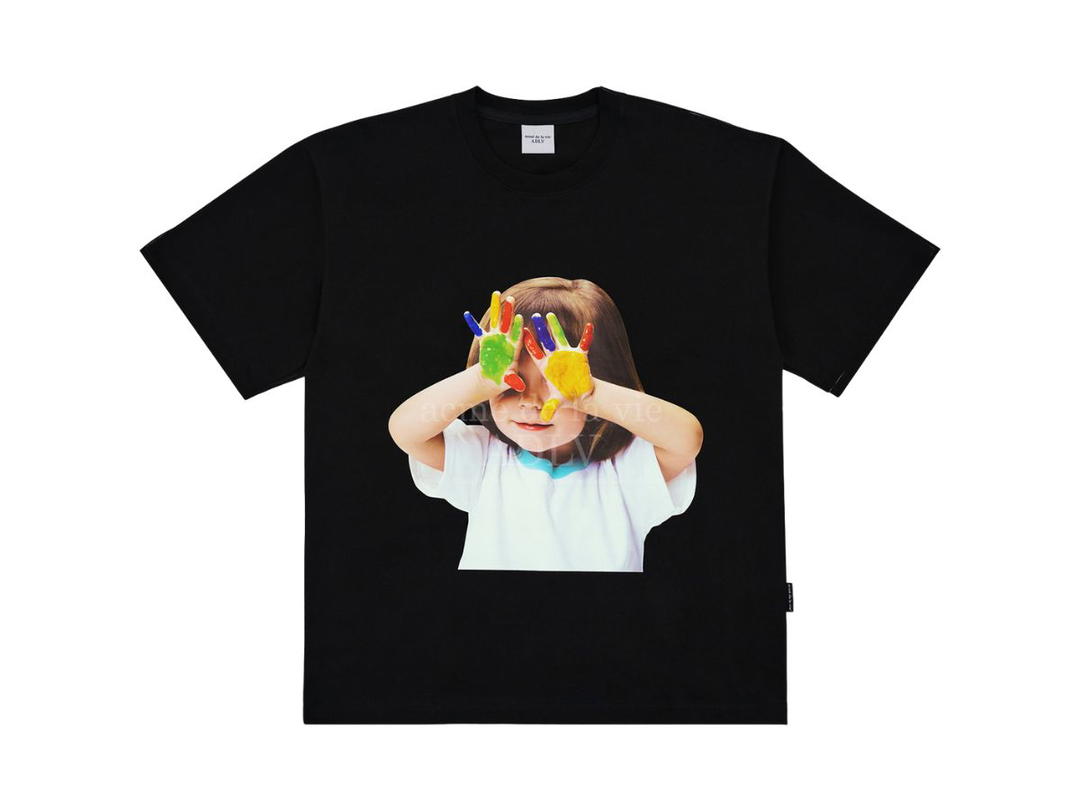 acmé de la vie acmé de la vie Baby Face Colorful Hands T-Shirt Black