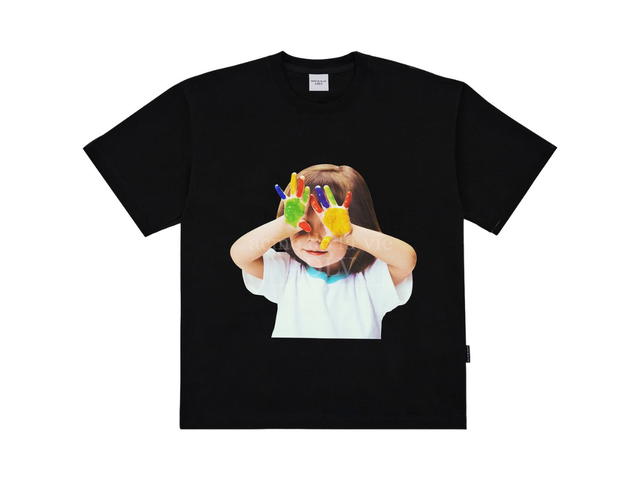 acmé de la vie acmé de la vie Baby Face Colorful Hands T-Shirt Black - view 1