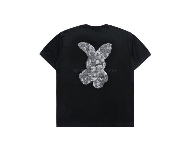 acmé de la vie acmé de la vie Bear Doll Fuzzy Rabbit Short Sleeve T-shirt Black - view 2