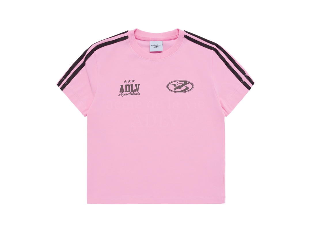 acmé de la vie acmé de la vie Circle Symbol Track Crop Short Sleeve Pink